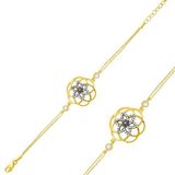 Erseyy 925 Ayar Gümüş Gold Sarı Yaşam Çiçeği Bileklik