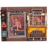 Erseyy Dekoratif Metal Çerçeve Tramvay Dekorlu Vintage Ev Ofis Hediyelik