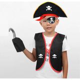 Erseyy Korsan Yelek + Şapka + Kanca + Maske Çocuk Boy 4-6 Yaş