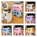 Erseyy Otobüs Tasarımı Pipetli Su Matarası 500 Ml