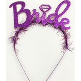 Erseyy Parti Mor Renk Bekarlığa Veda İtalik Yazı Alyanslı Bride Taç