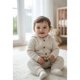 Ersin Baby Laura Baby Erkek Bebek Çocuk Triko Peluş Astarlı Bej Tulum - 6 - 9 Ay