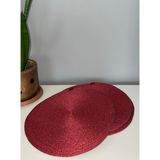 Ersin Tekstil Runner Amerikan Servisi Supla Yılbaşı Konsepti Sim Ip 4 Renk (4 Adet) - 33 x 33 cm - Kırmızı