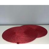 Ersin Tekstil Runner Amerikan Servisi Supla Yılbaşı Konsepti Sim Ip Oval (2 Adet) - 40 x 33 cm - Kırmızı
