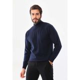 Ersinler Ersin Triko Erkek Yarım Balıkçı Yaka Yün Kazak 4115 Lacivert