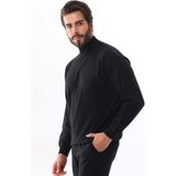Ersinler Ersin Triko Erkek Yarım Balıkçı Yaka Yün Kazak 4115 Siyah