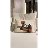 Ersperto 1 Adet Otantika Pamuklu Keten Punch Nakışlı Kırlent Kılıfı 30x50 Cm