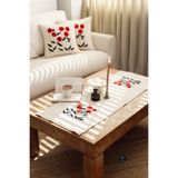 Ersperto Buldan Bezi Gelincik Çiçeği Nakışlı Runner 40x150Cm