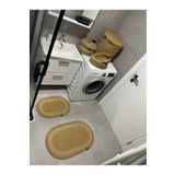 ERSU AHAT HOME DESİGN EA Banyo Takımı Çamaşır Sepeti Banyo Organizer sepet Paspas Klozet önü Paspas