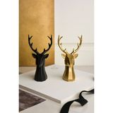 Ersu Store 2 Li Set Geyik Figürlü Obje Tasarım Modern Dekoratif Hediyelik Biblo Siyah-Gold 16CM Altın Varak