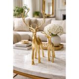 ersu store 22cm Gold Altın 2li Anne Ve Yavrusu Geyik Figürü Biblo Obje Dekoratif Hediyelik