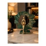 ersu store 30cm Modern Soyut İnsan Figürlü Dekoratif Biblo – Gold Krem Halka Tasarımlı Lüks Salon, Ofis ve Kitaplık Dekoru