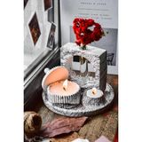 Ersu Store 5 Parça Mermer Desen Dekoratif Beton Vazo ve Vanilya Kokulu Soya Wax Mumluk Takımı - Beyaz