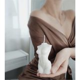 Ersu Store Büyük Boy Dekoratif Kokulu 13 Cm X 5 Cm Kadın Büst Mum Beyaz