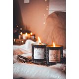 Ersu Store Kokulu Bitkisel Uzun Ömürlü Aromaterapi Bergamot & Hindistan Cevizi Vegan Mum Seti - Siyah