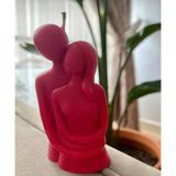 Ersu Store Kokulu Sevgili Sarılan Çift Dekoratif Mum - Kırmızı