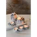 Ersu Store Mermer Desenli Tealigh Mum Vaza Yinyang Soya Wax Hediyelik Dekoratif Mumluk Seti - 00-Siyah - Beyaz - 1