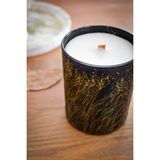 Ersu Store Siyah Varak Desenli Cam Soya Wax Bardak Mum - 1 Adet