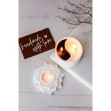 Ersu Store Yinyang ve Tealight Yıldız Soya Mumluk Seti Dekoratif Hediyelik - 00 Beyaz - 1