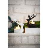 Ersustore 2 Adet Dekoratif Yılbaşı Süs Beyaz Siyah Tea Light Geyik Seti