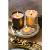 ersustore 2li Cam Bardak Kokulu Soya Wax Mum Tealight Seti Dekoratif Hediyelik Ahşap Fitil Gold Mermer Desen
