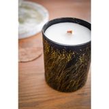 ersustore Siyah Varak Desenli Cam Soya Wax Bardak Mum