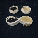 Ersustore You&Me Siyah Beyaz Lotus Gül Mumluk Beton Soya Wax Dekoratif Hediyelik