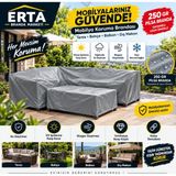 Erta 1 Metre x 2.5 Metre 250 gr Pilsa Premıum Malzeme Mobilya Koruma Brandası – Teras, Bahçe, Balkon ve Dış Mekan Mobilya Örtüsü - Gri