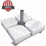 Erta 60 cm x 60 cm Mermerli Şemsiye Ayağı Altlığı Tekerlekli Stoplu Tüm Şemsiyelere Uyumludur - Gri