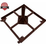 Erta 60 cm x 60 cm Mermersiz Şemsiye Ayağı Altlığı Tekerlekli Stoplu Tüm Şemsiyelere Uyumludur - Kahverengi