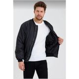 ERTAŞ TREND STORE Siyah Bomber Mont – Su İtici Kumaş, Kapitone Astarlı, Fermuarlı -