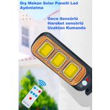 ERTEKPA Solar Panel Led Dış Mekan Aydınlatma Su Geçirmez Duvar Lambası Uzaktan Kumanda Led Hareket Sensörü