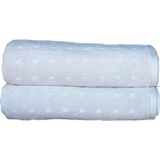 erteks banyo havlusu 2 adet kendinden desenli açık gri 70 x 140 yumuşak dokulu - 70 x 140 cm