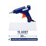 Ertürk Store 20W Hızlı Isınan Sıcak Silikon Tabancası, Hobi ve Tamirat Için, El Sanatları ve Dıy Projeleri, 15 Adet Silikon Çubuk Dahil