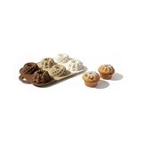 Ertürk Store 6 Bölmeli Silikon Muffin ve Mini Kek Kalıbı; 3 Farklı Estetik Geometrik Desen, Yapışmaz ve Esnek Pişirme Seti, Modern Degrade Tasarım - 10 x 10 cm