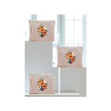 Ertürk Store Çiçek Buketi Baskılı 3'lü Makyaj Çantası 20X25 Cm; Kadın Doğum Günü Hediyesi, LH93824723452351321 - Renkli