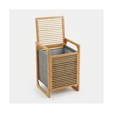 Ertürk Store Doğal Bambu Çamaşır Sepeti (40X35X60 Cm) - Içi Bezli, Kapaklı ve Hasır Kulplu Ahşap Kirli Sepeti - 10 x 10 cm - Çok Renkli