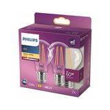 Ertürk Store LED Classic 60W A60 Filament Ampul, 2700 Sarı Işık, E27 Normal Duy, Dim Edilmez 2'li Ekopaket - Çok Renkli