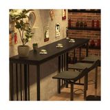 Ertürk Store Mutfak ve Bar Masası, Dresuar Konsol, Peteküstü Raflı, Metal Ayaklı Siyah