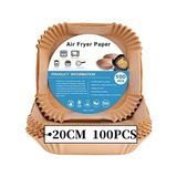 Ertürk Store Sıcak Hava Fritözleri Için Fırın Kağıdı; 100 Adet Airfryer Pişirme Kağıdı, Yapışmaz, Yağa Dayanıklı, Suya Dayanıklı Hava Fritözü, Tek Kullanımlık Parşömen Kağıdı, Fırın ve Mikrodalga Için - 10 cm