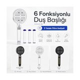 Ertürk Store Sogud Duş Başlığı Seti Antrasit Gri - Filtreli Arıtmalı El Duşu - 6 Fonksiyonlu Yüksek Basınçlı Model - 3 Yedek Filtre Kartuşlu Kireç Önleyici Su Tasarruflu [enerji Sınıfı A++] - 10 x 10 cm