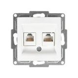 Ertürk Store Visage Data + Nümeris Telefon Prizi (RJ45 CAT5E + Cat3), Beyaz (Mekanizma + Tuşkapak) - Çok Renkli