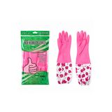 ErturkStore 10 Adet Su Geçirmez - Uzun Kollu L Çiçek Desen Silikon Eldiven Mutfak - Banyo