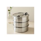 ErturkStore 3 Katlı Çelik Sefer Tası 16 cm - Yemek Taşıma Kabı
