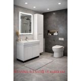 ERVA 80 cm seramik lavabo mebran kapak banyo dolabı