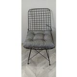 ERVA Pofidik Eco Gri Siyah Kare Sandalye Minderi m&ro 40x40 cm