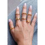 Ervalina 7'li Mine Taşlı Yüzük Ve Eklem Yüzük Set 0044