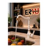 Ervu Yapı Beyaz Altın Ara Musluk Mutfak Eviye (SICAK SOĞUK GİRİŞLİ, PİRİNÇ MALZEME)