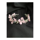 ERYA aksesuar Epoksi Çiçekli İnci Detaylı Gelin Tacı Nişan Lohusa Tacı – El Yapımı Saç Aksesuarı