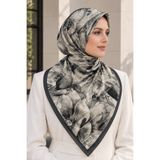 Eryal İpek Eşarp Kadın Çiçek Desenli Soft Eşarp Suluboya Desen Günlük Tesettür Eşarbı